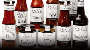 Douglas Storrie Labels, Relish labels jar preview.