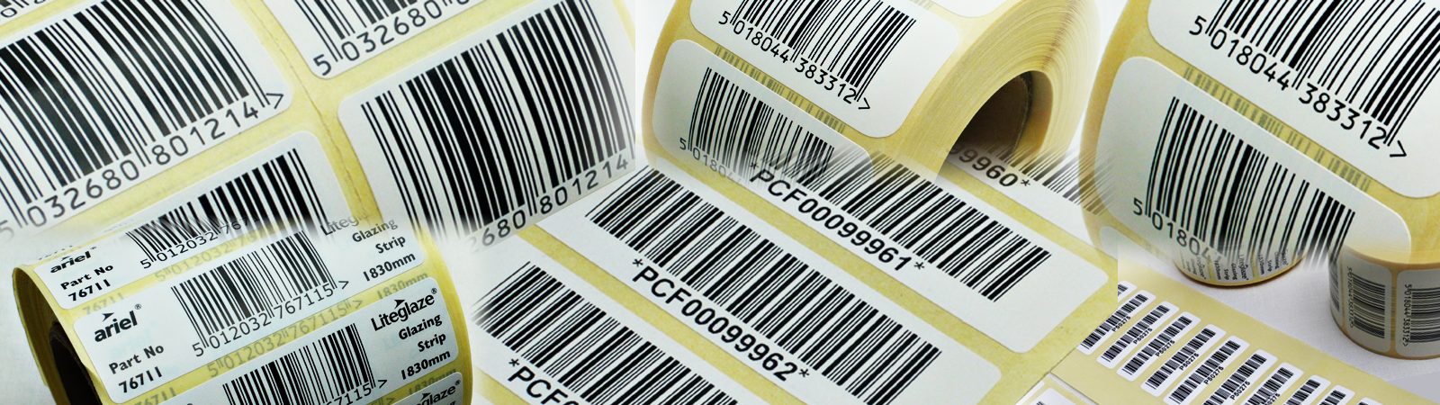 Image of printed barcode labels with adhesive stickers