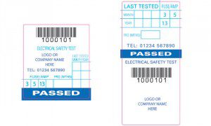 PAT testing label design 4. Passed, 40mm X 45mm small, 40mm X 74mm large